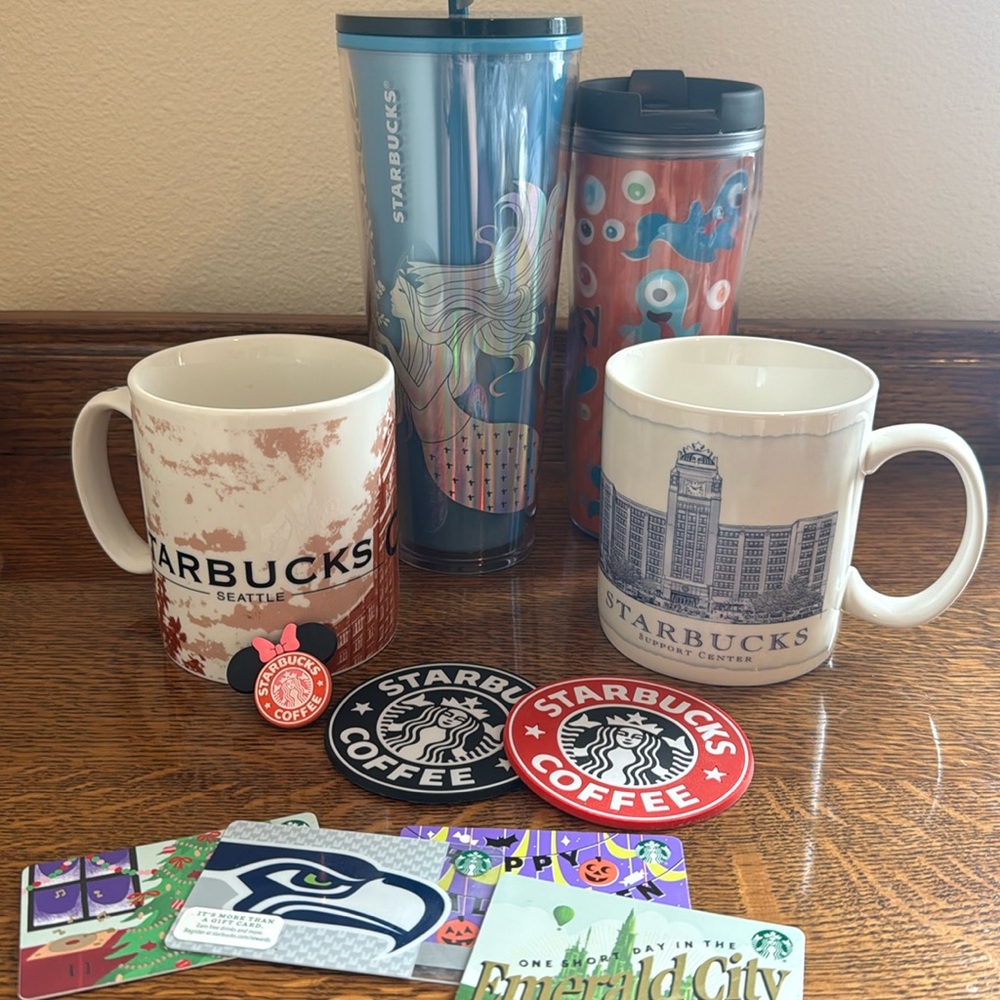 Starbucks Bundle - Siren tumbler, mugs, coasters and more